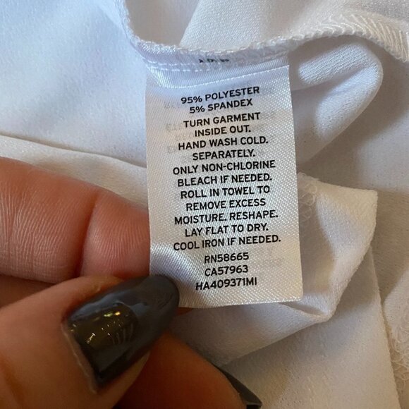 HALOGEN Bnwt White Short Sleeve Top Back Tie sz Small - Picture 6 of 8
